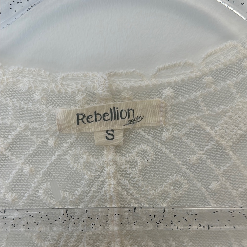 Rebellion Sz S Ivory Lace Swim Cover-Up • NWT! - Picture 4 of 9